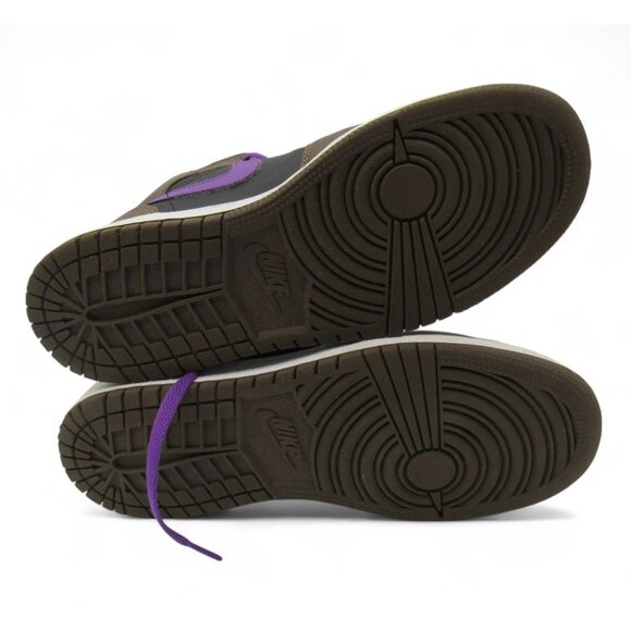 Air Jordan 1 Mid GS Sneakers Brown/Black/Purple DQ8423-215 Youth 7Y - Picture 9 of 10